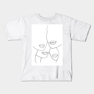 Abstract woman faces and lips 2 Kids T-Shirt